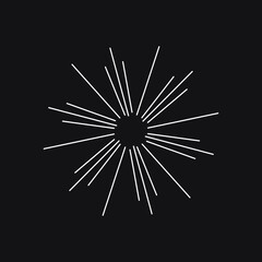 Sunburst, explosion effect, vintage doodle EPS Vector 
