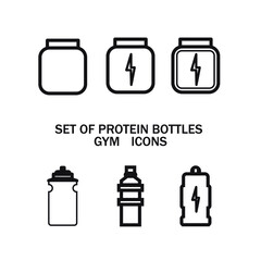 Fototapeta premium Set of protein boxes and bottles on white background EPS Vector