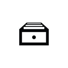 Documents drawer icon vector on white background, sign and symbol.