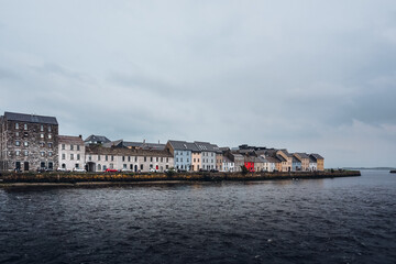 Fototapeta na wymiar Galway bay, a beautiful color house, in west Ireland