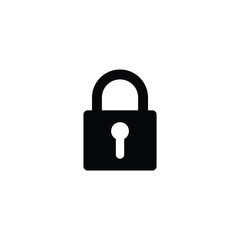 Lock icon vector on white background, sign and symbol.