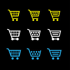 shopping cart icon set