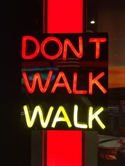 neon sign dont walk street