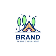 camping and outdoor adventure logo design. The emblem for cub scouts.