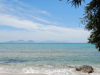Natural landscape and seacape of Vasiliki port on Lefkada Island, Greece. Vasiliki is a well known windsurfing spot during summer season.
