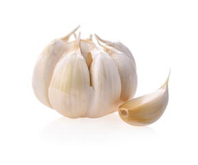 Fresh garlic isolated on white background.