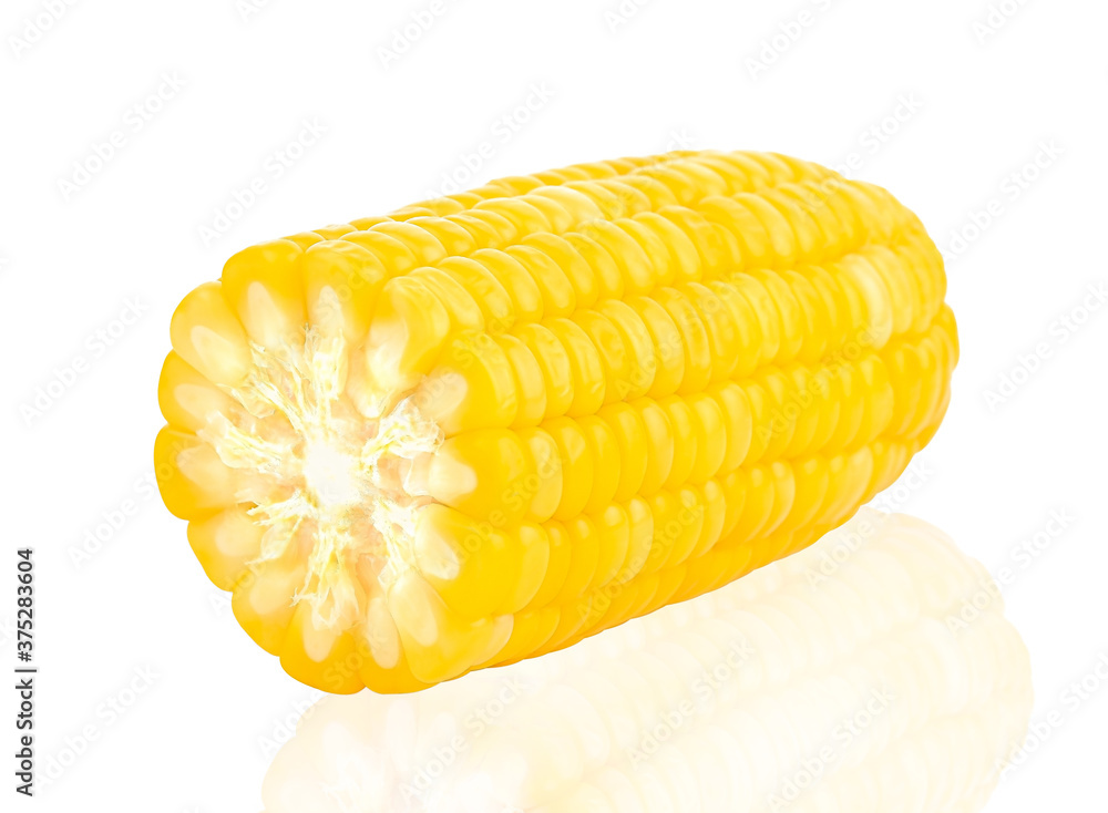 Wall mural corn isolated on white background.