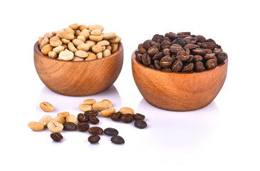coffee beans isolated on white background.