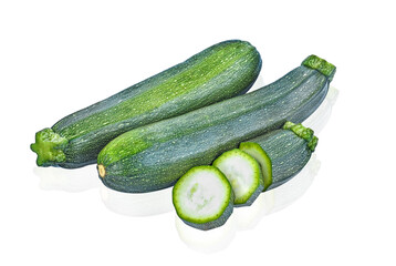 zucchini isolated on white background.