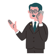 スーツ　士業　男性　中年　提案　立っている
