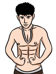 Fototapeta premium cartoon cute man on white background