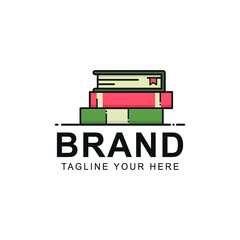 glasses and book vector logo. library logo. bookstore logo.