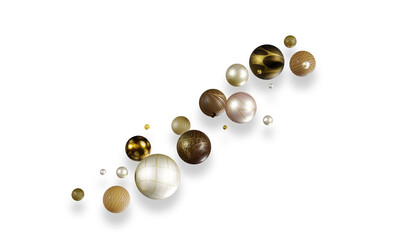 spherical illustration and pattern of celebration, abstract background illustration with 3 dimensional geometry, fun design Advertising banner template Dynamic wallpaper with balls or particles.