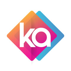 Letter KA logo with colorful geometric shape, letter combination logo design for creative industry, web, business and company. - obrazy, fototapety, plakaty