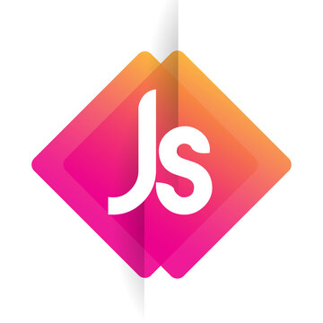 Letter JS logo with colorful geometric shape, letter combination logo design for creative industry, web, business and company.
