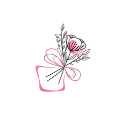 vector logo flower black pink