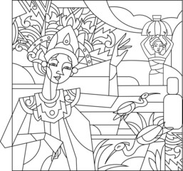 cartoon illustration of a man and woman