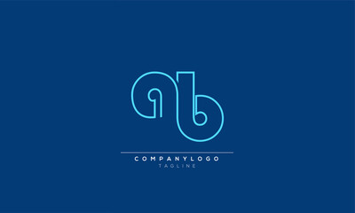 AB Abstract initial monogram letter alphabet logo design