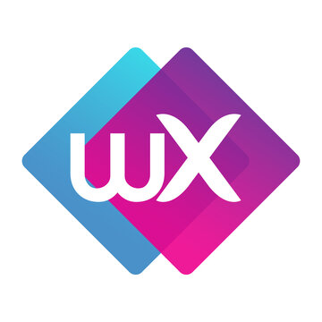 Letter WX logo with colorful geometric shape, letter combination logo design for creative industry, web, business and company.