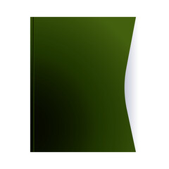 green folder and sheets with corporate designs
