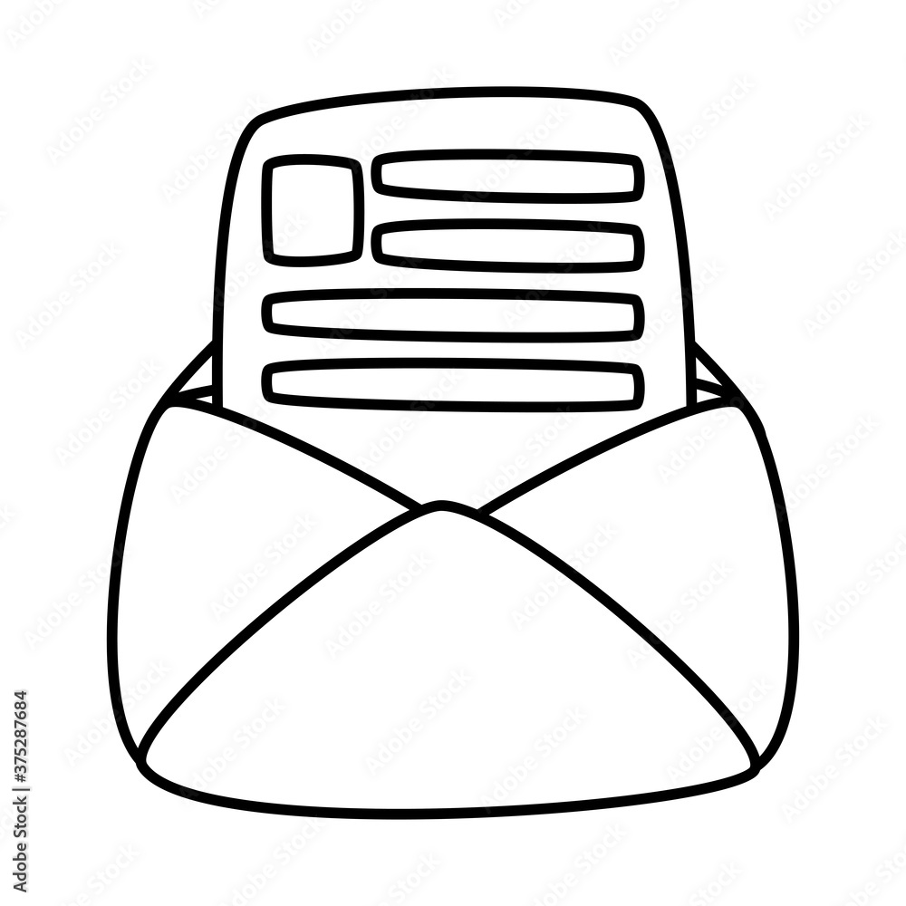 Poster envelope mail message with document line style