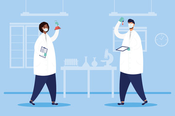 vaccine research with interracial couple doctors characters