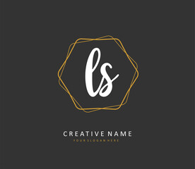 L S LS Initial letter handwriting and signature logo. A concept handwriting initial logo with template element.