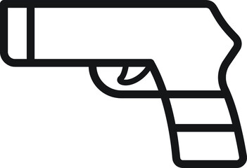 vector illustration line of a pistol