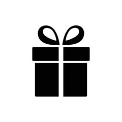 Illustration of gift box icon o background. Christmas gift icon illustration vector symbol. Present gift box icon. Package in gift wrap, vector eps 10 box icon