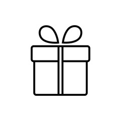 Illustration of gift box icon o background. Christmas gift icon illustration vector symbol. Present gift box icon. Package in gift wrap, vector eps 10 box icon
