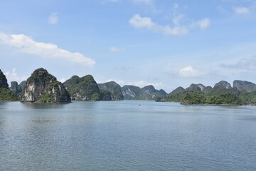 Fototapeta na wymiar Wide View of Karsts in Lan Ha Bay, Vietnam 2