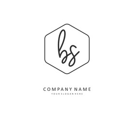B S BS Initial letter handwriting and signature logo. A concept handwriting initial logo with template element.