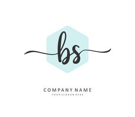 B S BS Initial letter handwriting and signature logo. A concept handwriting initial logo with template element.
