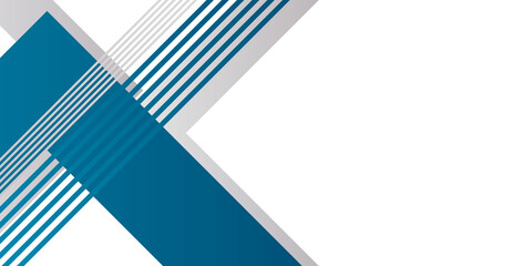 Fototapeta premium Abstract technology diagonally overlapped geometric squares shape blue colour on white background. 
