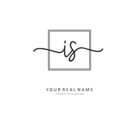 I S IS Initial letter handwriting and signature logo. A concept handwriting initial logo with template element.