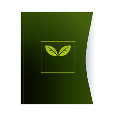green folder and sheets with corporate designs