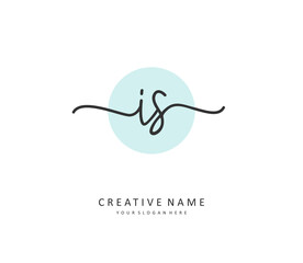 I S IS Initial letter handwriting and signature logo. A concept handwriting initial logo with template element.