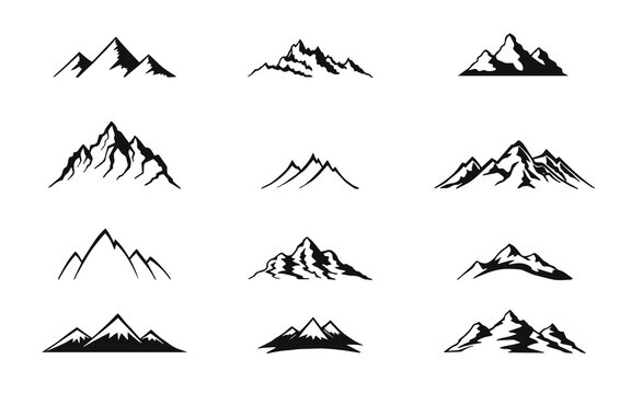 Premium Vector | Mountains mountain with hand drawn sketch