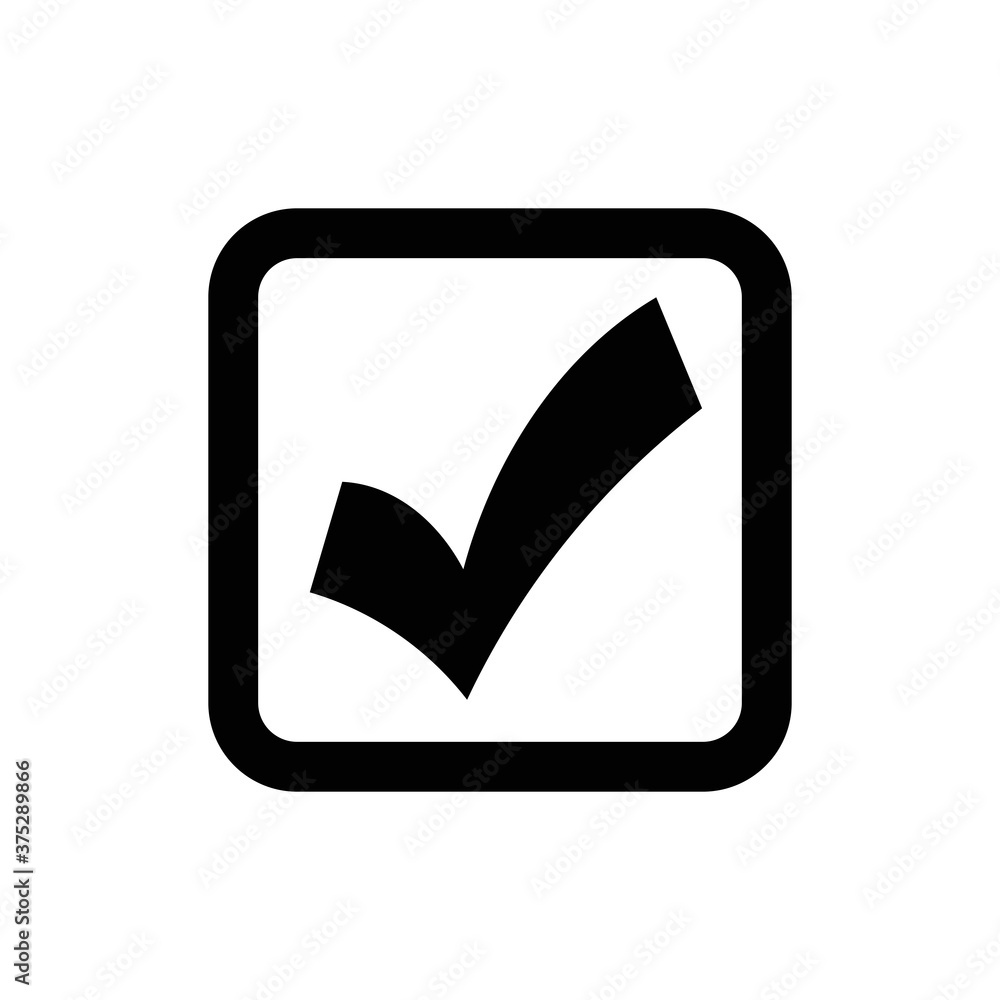 Poster check mark isolated icon. checklist button icon. check mark, tick vector icon. checkmark icon vector