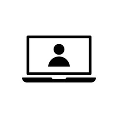 Laptop user icon vector. Vector web design.