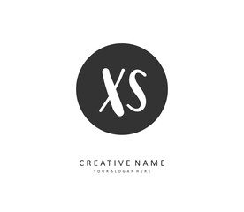 X S XS Initial letter handwriting and signature logo. A concept handwriting initial logo with template element.