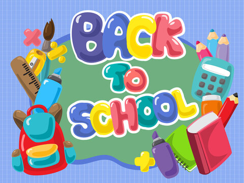 back to school education icon objects background banner illustration vector design a