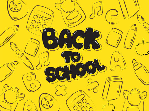 ack to school education icon objects background banner illustration vector design b