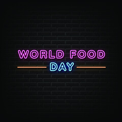 World food day neon sign