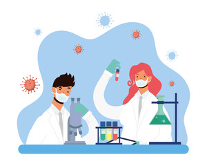 vaccine research with couple doctors characters