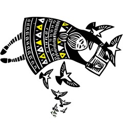 Old book illustration.
