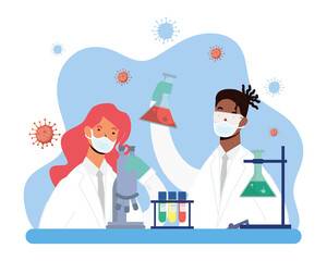 vaccine research with interracial couple doctors characters