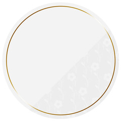 円形のフレーム　ホワイト＆ゴールド　一部に小花柄