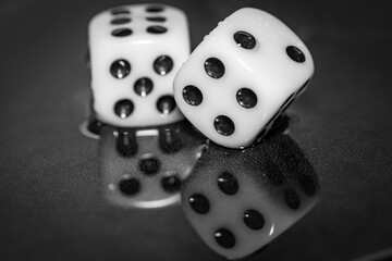Macro closeup of Reflective Dice
