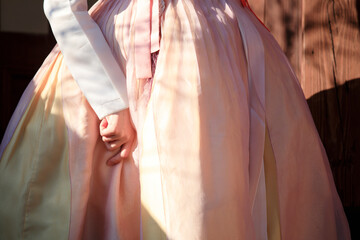 Korean Woman with Hanbok, the traditional Korean dress